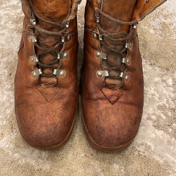 ST MARITZ RALLY Vtg Brown Tan Made In Italy Hiking Mountaineer Boots Mens 11 - Picture 4 of 10